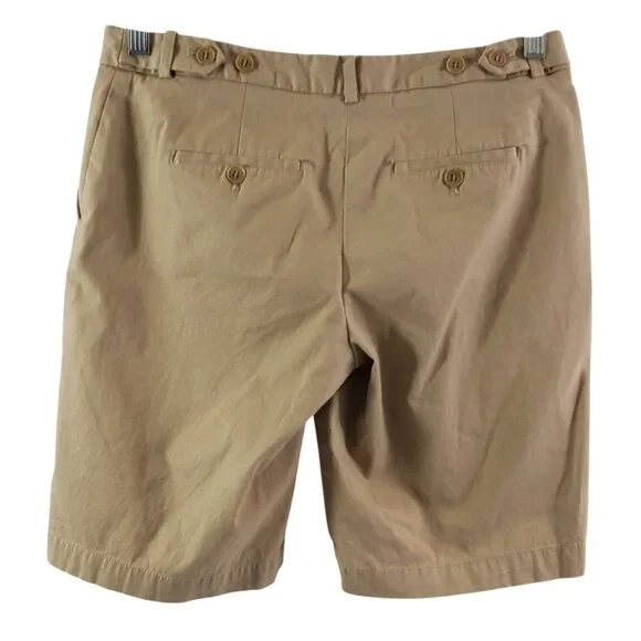 Talbots Petite Flat Front Shorts Women’s Khaki Casual Chinos - Size 4P - Picture 5 of 9